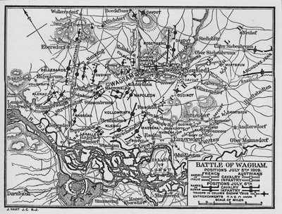 Slaget ved Wagram, stillinger 5. juli 1809, 1896. af Unbekannt