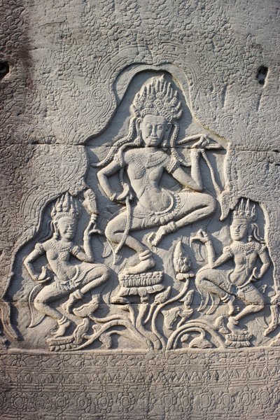 Bayon Celestial Dancers hugget ind i en søjle, Siem Reap, Cambodia af Unbekannt