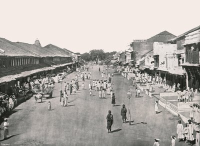 Bazaarscene, indfødte kvarter, Calcutta, Indien, 1895. af Unbekannt