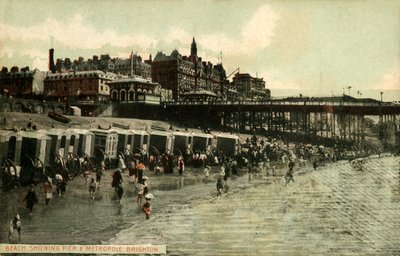 Beach Viser Pier & Metropole, Brighton, slutningen af det 19.-begyndelsen af det 20. århundrede. af Unbekannt