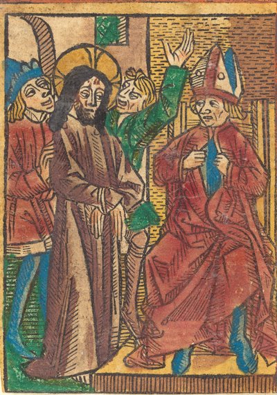 Før Kajfas, ca. 1490. af Unbekannt