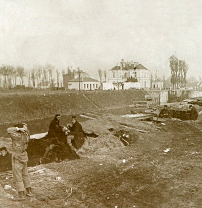 Belgisk udkig, Yser, Flandern, Belgien, c1914-c1918 af Unbekannt