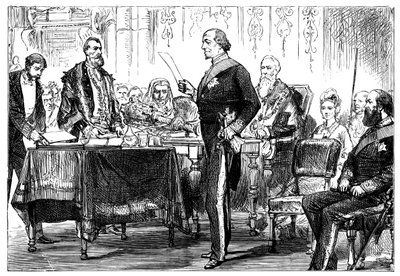 Benjamin Disraeli 1808-1881 modtog Londons frihed, 1878 af Unbekannt