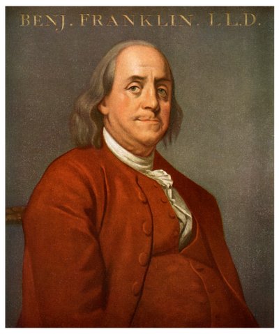 Benjamin Franklin, amerikansk videnskabsmand og politiker, 1782 1956 af Unbekannt