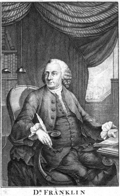 Benjamin Franklin, amerikansk videnskabsmand, opfinder og statsmand, slutningen af det 18. århundrede af Unbekannt