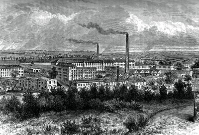 Bessbrook Mills and village, County Armagh, Irland, c1880 af Unbekannt