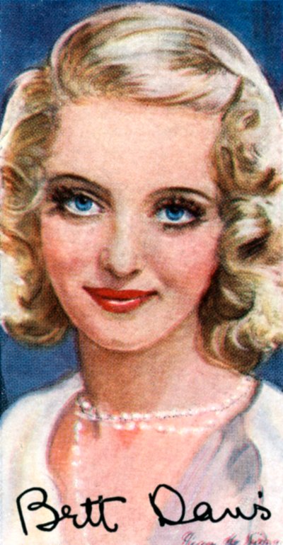 Bette Davis, 1908-1989, to gange Oscar-vindende amerikansk skuespillerinde, 20. århundrede af Unbekannt