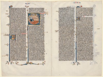 Bifolium from a Bible: Initial E[t factum est] with Ezekiel, c. 1290.  af Unbekannt