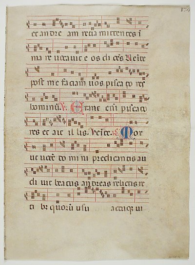 Bifolium fra et antifonarium, italiensk, 1300-tallet. af Unbekannt