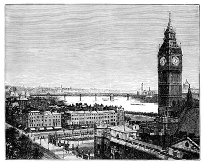 Big Ben and the Houses of Parliament, Westminster, London, 1870 af Unbekannt