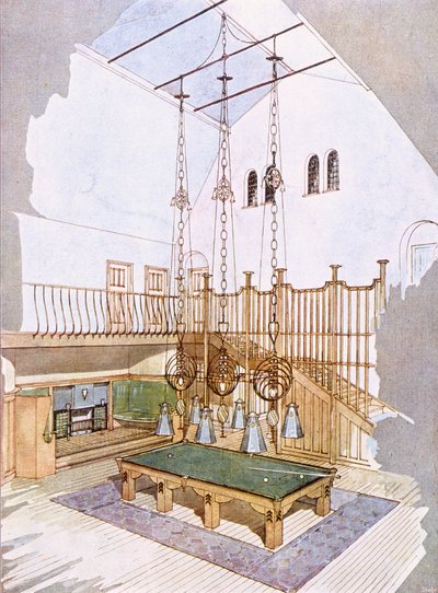 Billard Room, designet af George Walton, fra 