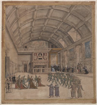 Binche Palace under festlighederne i august 1549, 1549. af Unbekannt