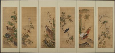 Fugle og blomster, Edo-perioden, 1700-tallet. af Unbekannt