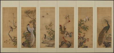 Fugle og blomster, Edo-perioden, 1700-tallet. af Unbekannt