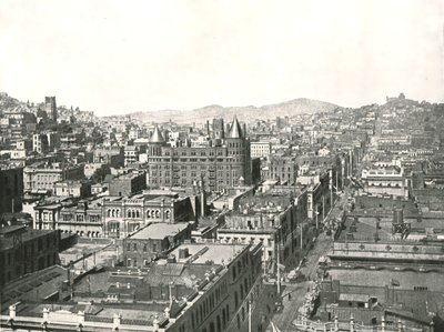 Fugleperspektiv fra tårnet i Chronicle Building, San Francisco, USA, 1895. af Unbekannt