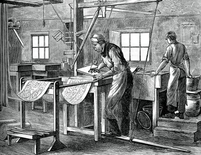 Bloker printere på arbejde, c1880 af Unbekannt
