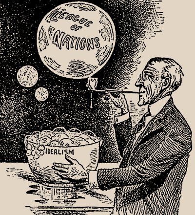blæser bobler. Woodrow Wilson og Folkeforbundet, 1919. af Unbekannt