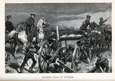 Blüchers Marsh til Waterloo, 1882 af Unbekannt