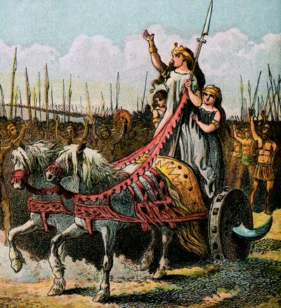 Boadicea og hendes hær, c1850 af Unbekannt