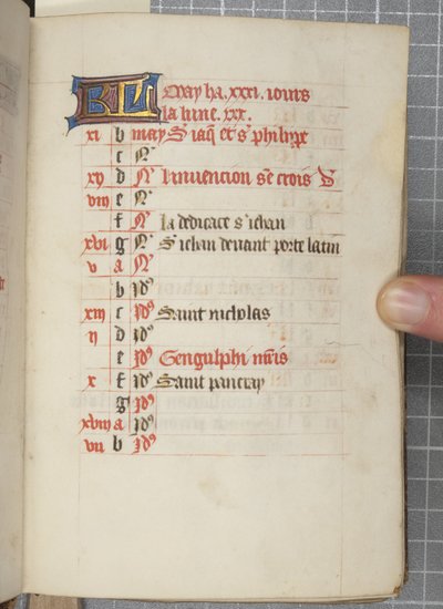 Timebog, ca. 1450 (blæk på vellum) af Unbekannt