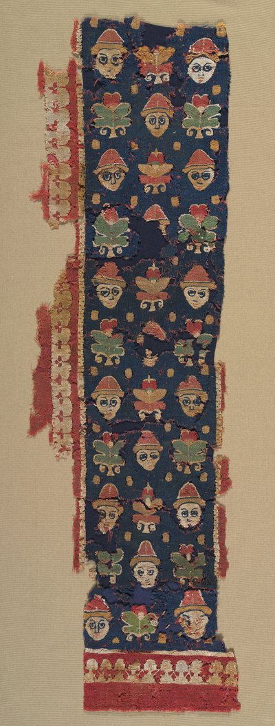 Border of Heads and Palmettes from a Large Hanging, 500s. af Unbekannt