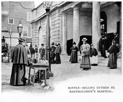 Flaske sælges uden for St Bartholomews Hospital, London, c1903 1903 af Unbekannt