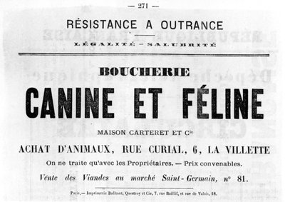 Boucherie Canine et Feline, fra franske politiske plakater af Pariserkommunen, maj 1871 af Unbekannt