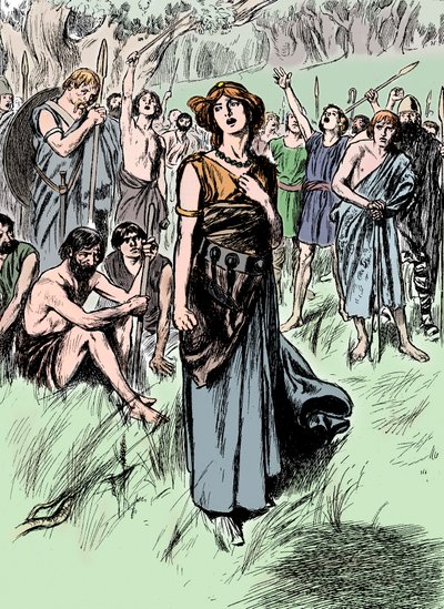 Boudicca Boadicea britiske dronning af Iceni fra det forrige århundrede, der samler sine tropper, ca. 1900 af Unbekannt