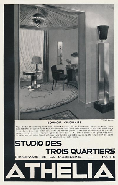 Circular Boudoir - Three Quarters Studio - Athelia, 1933 af Unbekannt