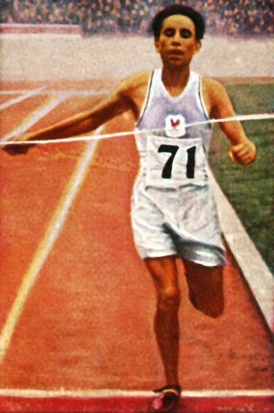 Boughera El Ouafi vandt marathon for Frankrig, 1928. af Unbekannt