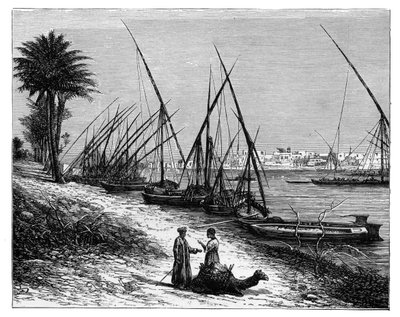 Boulak ved Nilen, Cairo, Egypten, c1890 af Unbekannt