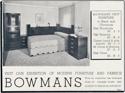 Bowmans - Besøg vores udstilling af moderne møbler og stoffer, 1935 af Unbekannt