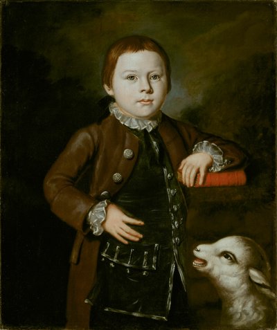 Dreng af Hallett familie med lam, 176676. af Unbekannt