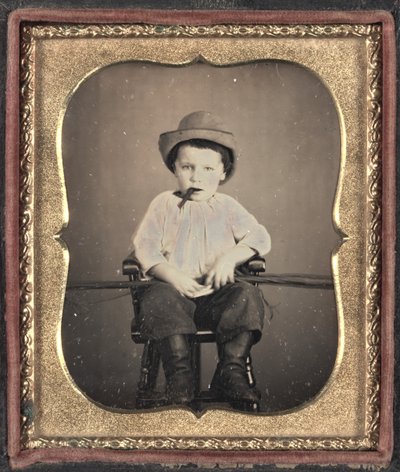 Dreng med cigar, ca. 1855. af Unbekannt