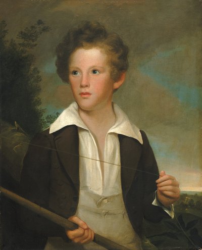 Dreng med fiskestang, ca. 1840. af Unbekannt