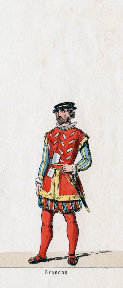 Brandon, kostumedesign til Shakespeares skuespil, Henry VIII, 1800-tallet af Unbekannt