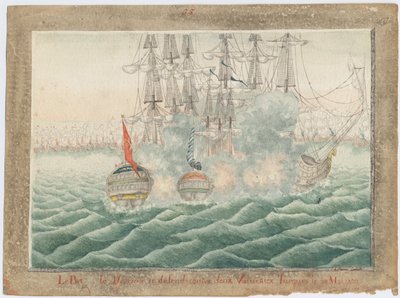 Brig Mercury kæmper mod to tyrkiske skibe den 14. maj 1829, 1829 af Unbekannt