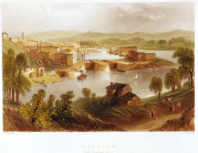 Bristol fra Rownham Ferry, 1841 af Unbekannt