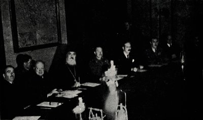 Britiske og græske ministre konfererer i Athen, juledag, 1944, 1945. af Unbekannt