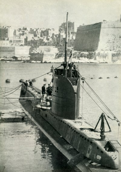 Britisk ubåd på Malta, Anden Verdenskrig, 1945. af Unbekannt