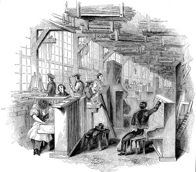 Broadwoods klaverfabrik, Horseferry Road, Westminster, London, 1842 af Unbekannt