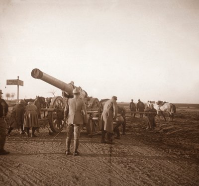 Nedbrudt tungt artilleri, Somme, Nordfrankrig, c1914-c1918 af Unbekannt
