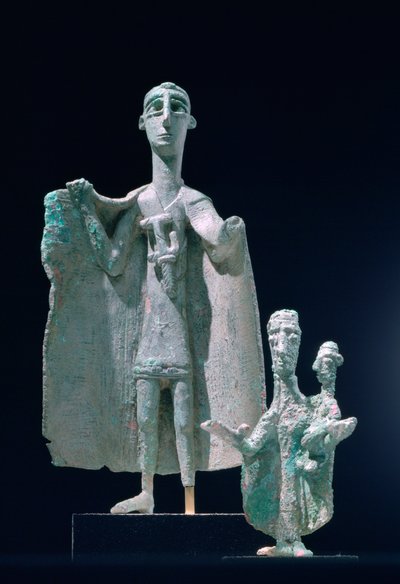 Bronze mor og barn statutter, Nuragici kultur, Siniscola, Sardinien, 9.-6. århundrede f.Kr. af Unbekannt