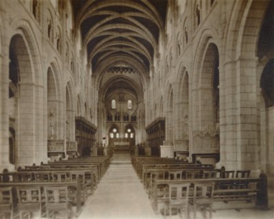 Buckfast Abbey Church, interiør, slutningen af det 19.-begyndelsen af det 20. århundrede af Unbekannt