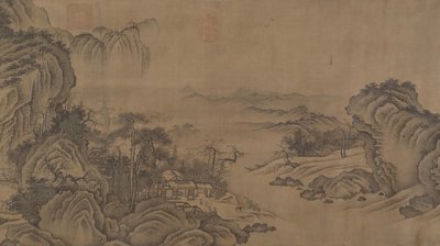 Buddhistiske templer midt i Autumn Mountains, 1300-tallet. af Unbekannt