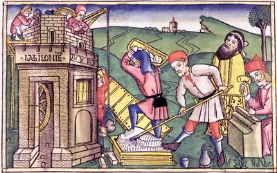 Bygger Babelstårnet af Unbekannt