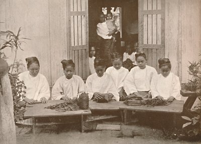 Burmesiske cigarfremstillere, 1900. af Unbekannt