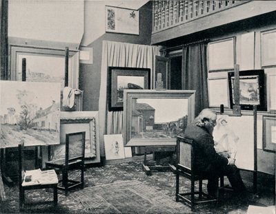 C. Cazin i sit atelier, c1897 af Unbekannt
