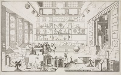 Cabinet de Geometrie de Mr LE CLERC - Forskningscentre Det Fysiske Laboratorium ved Academie des Sciences, Paris, c 1700 af Unbekannt