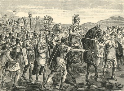 Cæsar krydser Rubicon, 1890. af Unbekannt